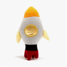 Load image into Gallery viewer, Knitted Space Rocket Plush Toy