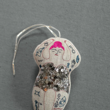 Load image into Gallery viewer, Tattooed Strong Lady - Cotton & Lavender Filled Ornament