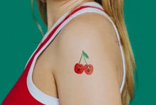 Load image into Gallery viewer, Glitter Temporary Tattoo Pairs - Fruit Faces