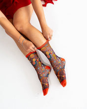 Load image into Gallery viewer, Sagittarius Zodiac Shimmer Sheer Crew Sock
