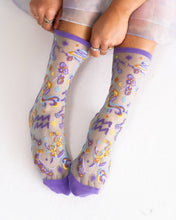 Load image into Gallery viewer, Aquarius Zodiac Shimmer Sheer Crew Sock