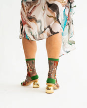 Load image into Gallery viewer, Virgo Zodiac Black Sheer Crew Sock