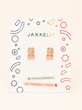 Load image into Gallery viewer, Ballet Slippers Enamel Flat Back Kids Earrings