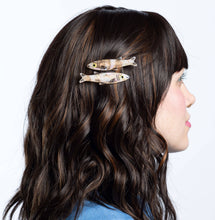 Load image into Gallery viewer, Gold Sardine Alligator Hair Clip Set