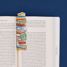 Load image into Gallery viewer, Stack of Books Bookmark (it's die cut!)