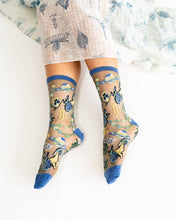 Load image into Gallery viewer, Capricorn Zodiac Shimmer Sheer Crew Sock