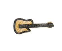 Load image into Gallery viewer, Embroidered Guitar brooch, Peach or Rose Gold, each