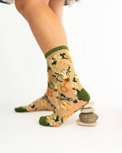 Load image into Gallery viewer, Taurus Zodiac Shimmer Sheer Crew Sock