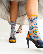 Load image into Gallery viewer, Gemini Zodiac Shimmer Sheer Crew Sock