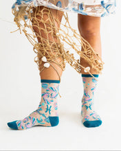 Load image into Gallery viewer, Pisces Zodiac Shimmer Sheer Crew Sock