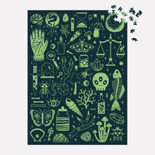 Load image into Gallery viewer, Occult and Curious 1000 Piece Glow in the Dark Puzzle