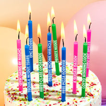 Load image into Gallery viewer, Wishing You: Cheeky Edition - Long Birthday Candles, 10 Pack