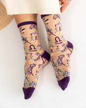 Load image into Gallery viewer, Libra Zodiac Sheer Crew Sock