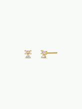 Load image into Gallery viewer, Double Stack Earrings - White CZ