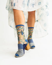 Load image into Gallery viewer, Capricorn Zodiac Shimmer Sheer Crew Sock