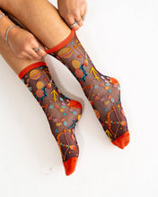 Load image into Gallery viewer, Sagittarius Zodiac Shimmer Sheer Crew Sock