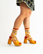 Load image into Gallery viewer, Leo Zodiac Shimmer Sheer Crew Sock