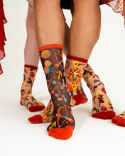 Load image into Gallery viewer, Sagittarius Zodiac Shimmer Sheer Crew Sock