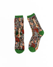 Load image into Gallery viewer, Virgo Zodiac Black Sheer Crew Sock