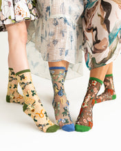 Load image into Gallery viewer, Capricorn Zodiac Shimmer Sheer Crew Sock