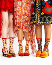 Load image into Gallery viewer, Leo Zodiac Shimmer Sheer Crew Sock