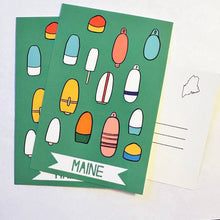 Load image into Gallery viewer, Maine Buoy Postcard - New England Coastal Seaside Souvenir