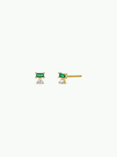 Load image into Gallery viewer, Double Stack Earrings - Emerald