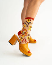 Load image into Gallery viewer, Leo Zodiac Shimmer Sheer Crew Sock