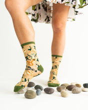 Load image into Gallery viewer, Taurus Zodiac Shimmer Sheer Crew Sock