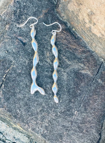 Seaweed Drop Earrings - Silver