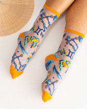 Load image into Gallery viewer, Gemini Zodiac Shimmer Sheer Crew Sock
