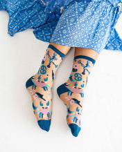 Load image into Gallery viewer, Cancer Zodiac Sheer Crew Sock