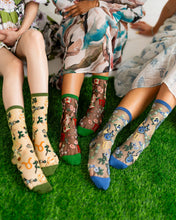 Load image into Gallery viewer, Virgo Zodiac Black Sheer Crew Sock
