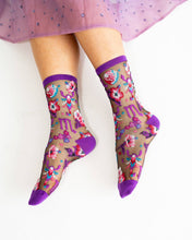 Load image into Gallery viewer, Scorpio Zodiac Black Sheer Crew Sock