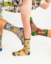 Load image into Gallery viewer, Taurus Zodiac Shimmer Sheer Crew Sock