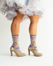 Load image into Gallery viewer, Aquarius Zodiac Shimmer Sheer Crew Sock