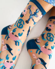 Load image into Gallery viewer, Cancer Zodiac Sheer Crew Sock