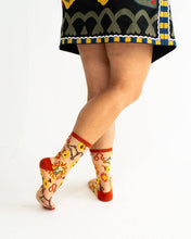 Load image into Gallery viewer, Leo Zodiac Shimmer Sheer Crew Sock
