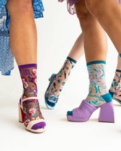 Load image into Gallery viewer, Pisces Zodiac Shimmer Sheer Crew Sock