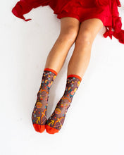 Load image into Gallery viewer, Sagittarius Zodiac Shimmer Sheer Crew Sock