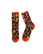 Load image into Gallery viewer, Sagittarius Zodiac Shimmer Sheer Crew Sock
