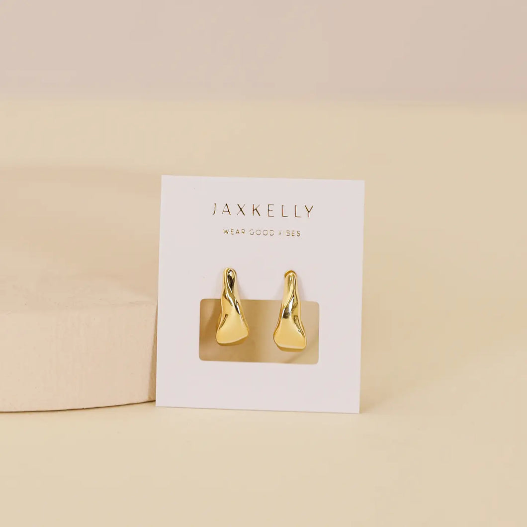 Small Ripple Gold Earring