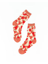 Load image into Gallery viewer, Strawberry Daisy Ruffle Sheer Crew Sock