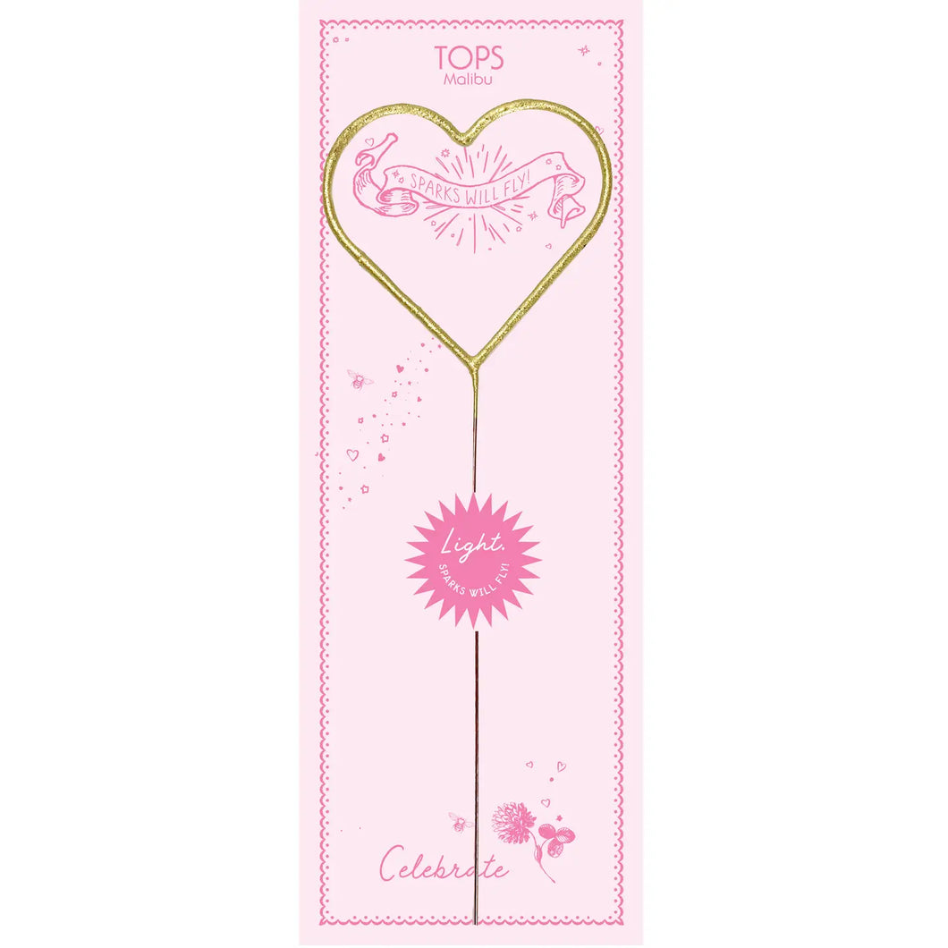 Grande Gold Heart Sparkler Wand