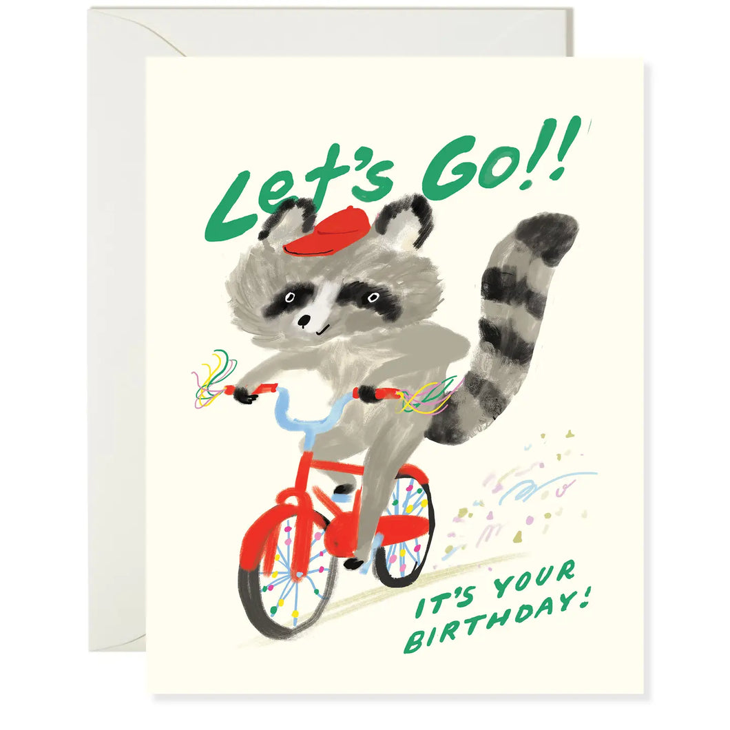 Lets Go Raccoon Card