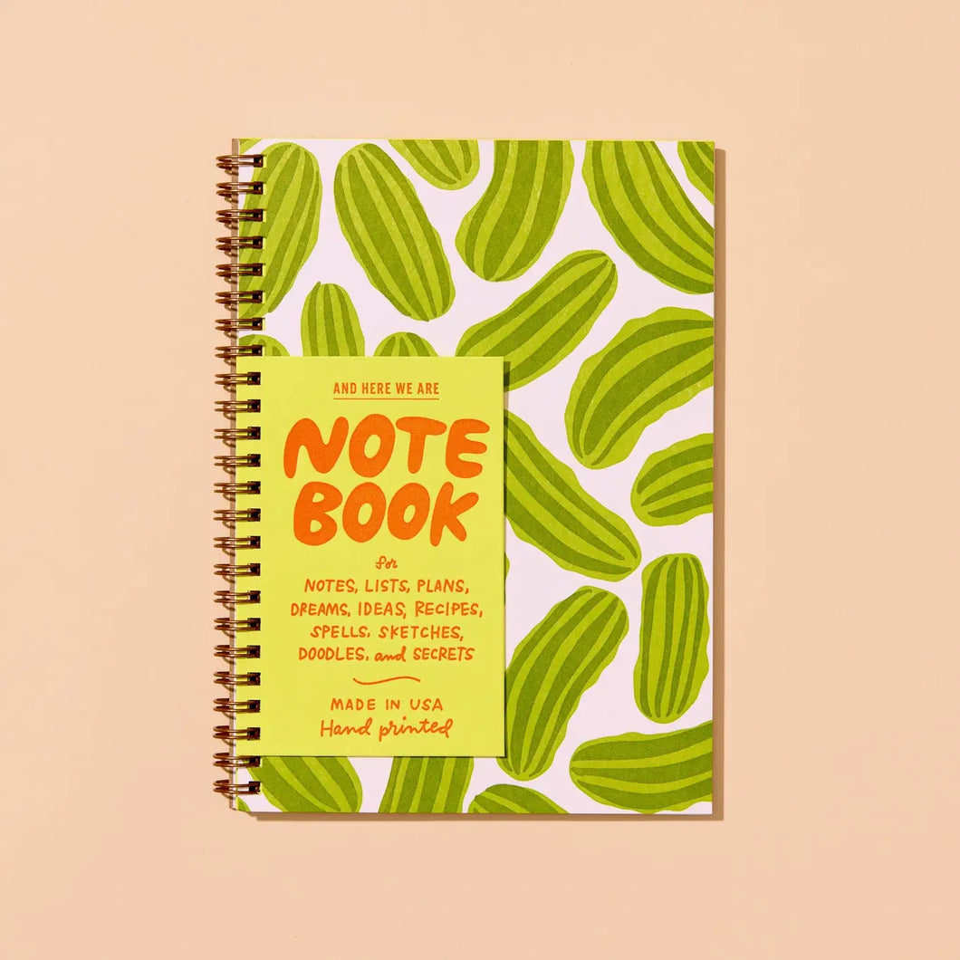 Letterpress Spiral Notebook - Pickles