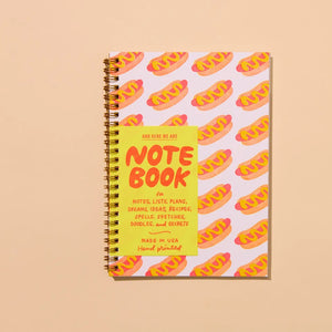 Letterpress Spiral Notebook - Hot Dogs