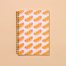 Load image into Gallery viewer, Letterpress Spiral Notebook - Hot Dogs