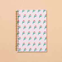 Load image into Gallery viewer, Letterpress Spiral Notebook - Tulips