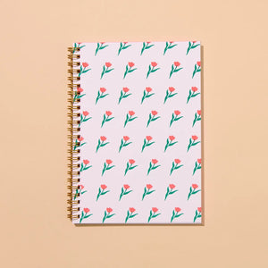 Letterpress Spiral Notebook - Tulips